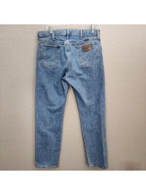 Vintage Wrangler Jeans Womens Size 12 Blue High-Waisted Straight-Leg Denim